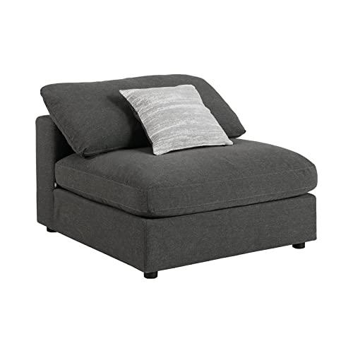 Charcoal upholstered Serene 4-piece modular sectional sofa by Start2Finish, showing plush cushions and modern design.