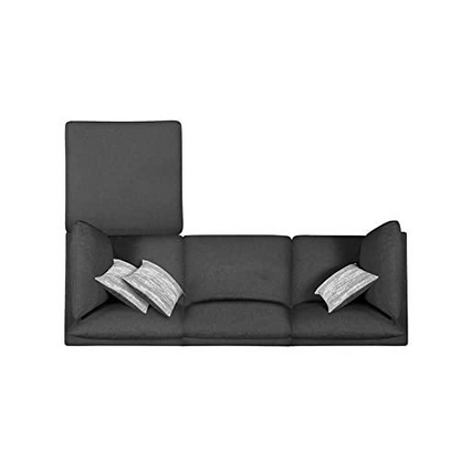 Serene 4-piece upholstered modular sectional sofa in charcoal fabric, featuring plush cushions and modern design by Start2Finish.