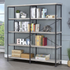 Start2Finish Analiese 63-inch grey driftwood double bookshelf with four shelves, showcasing a modern, multi-tier storage unit.