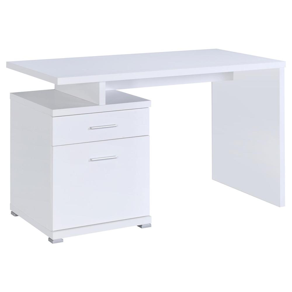 Start2Finish Irving 47-inch white office computer desk with 2 drawers, modern furniture for workspace organization.