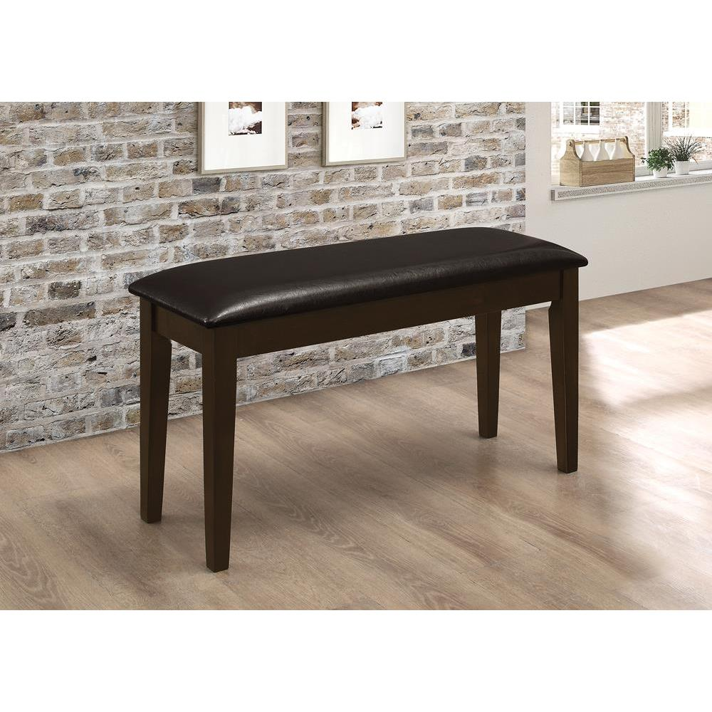Guillen 5-piece rectangular dining table set in cappuccino finish with matching chairs, modern furniture by Start2Finish.