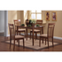 Robles 5-piece rectangular dining table set in chestnut wood with matching chairs, stylish furniture for dining room decor.