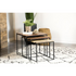 Start2Finish Belcourt 3-piece square nesting tables in natural wood and black finish, showcasing modern versatile furniture design.