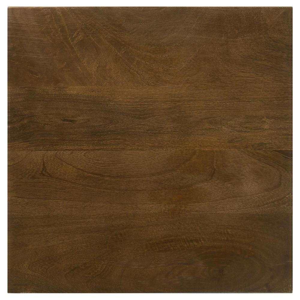 Dark brown Heitor square wood top accent side table by Start2Finish with a sleek modern design and sturdy wooden construction.