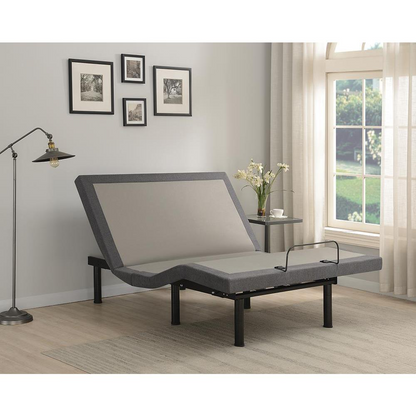 Negan twin extra long adjustable bed base in grey and black with head and foot incline features, by Start2Finish