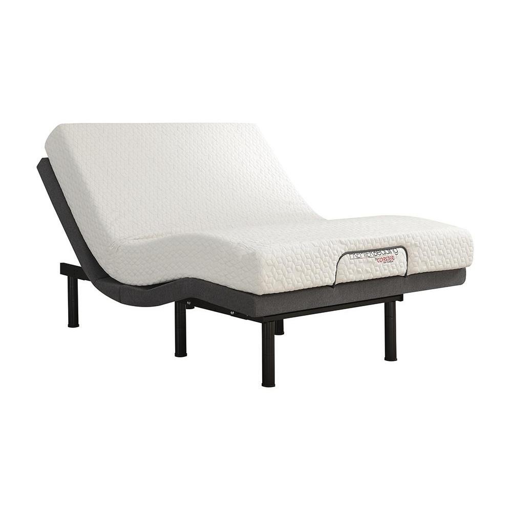 Start2Finish Negan twin extra long adjustable bed base in grey and black with control panel and sturdy metal frame.