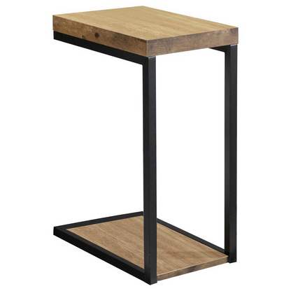Beck Engineered Wood C-Shape Sofa Side Table in antique nutmeg, featuring a sleek modern design and sturdy construction.