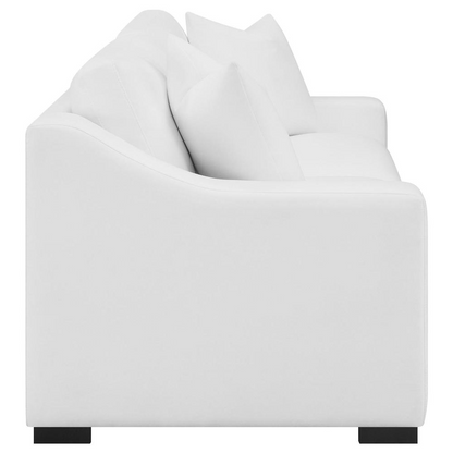 Ashlyn 2-piece upholstered sofa set with sloped arms in white, by Start2Finish, featuring plush cushions and modern design.
