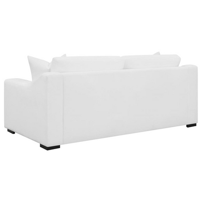 Ashlyn 3-piece upholstered sloped arm sofa set in white, featuring plush cushions and modern design from Start2Finish.