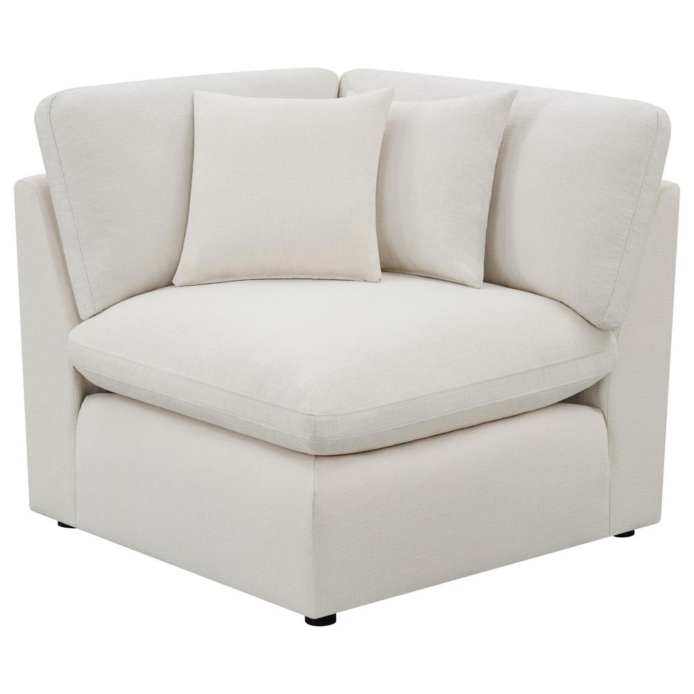 Start2Finish Hobson 6-piece ivory upholstered modular sectional sofa with plush cushions and modern design, shown in a spacious living room.