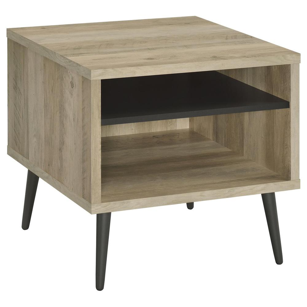 Start2Finish Welsh Square Engineered Wood Side End Table in antique pine, featuring a sturdy square design and natural wood grain.