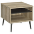 Start2Finish Welsh Square Engineered Wood Side End Table in antique pine, featuring a sturdy square design and natural wood grain.