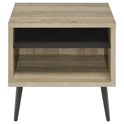 Start2Finish Welsh Square Engineered Wood Side End Table in antique pine with a modern square design and sturdy construction.