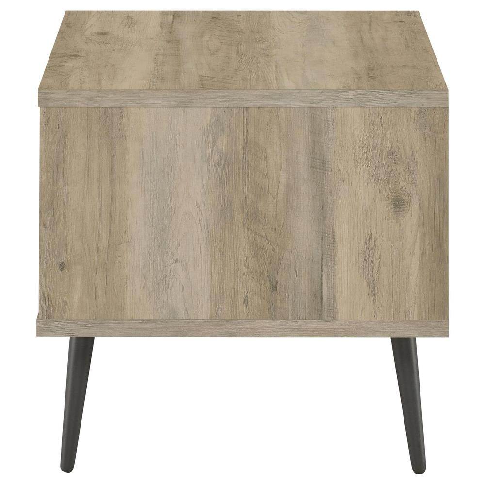 Start2Finish Welsh Square Engineered Wood Side End Table in antique pine finish, showcasing its square shape and wooden texture.