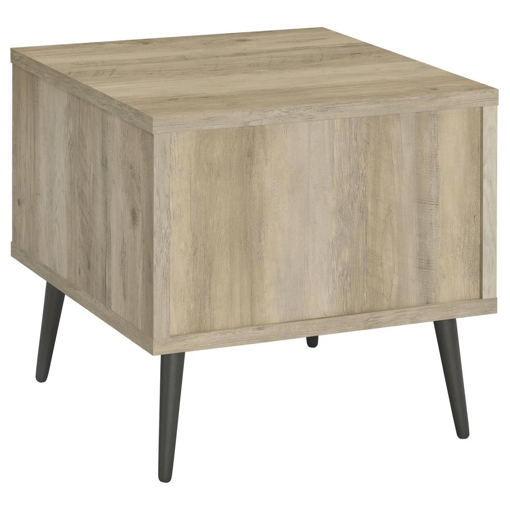 Welsh Square Engineered Wood Side End Table in antique pine finish, featuring a sturdy square design and natural wood grain.