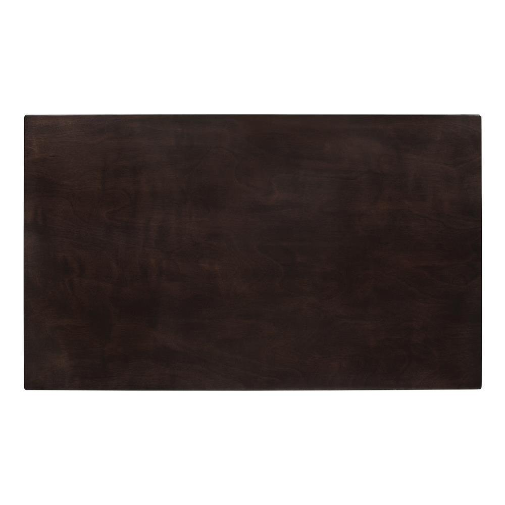 Start2Finish Gabriel rectangular wood dining table in cappuccino finish, showcasing its 59-inch length and sturdy design.