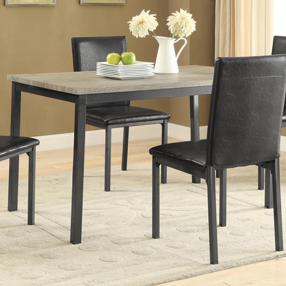 Start2Finish Garza 48-inch grey rectangular composite wood dining table showing smooth top and sturdy legs.