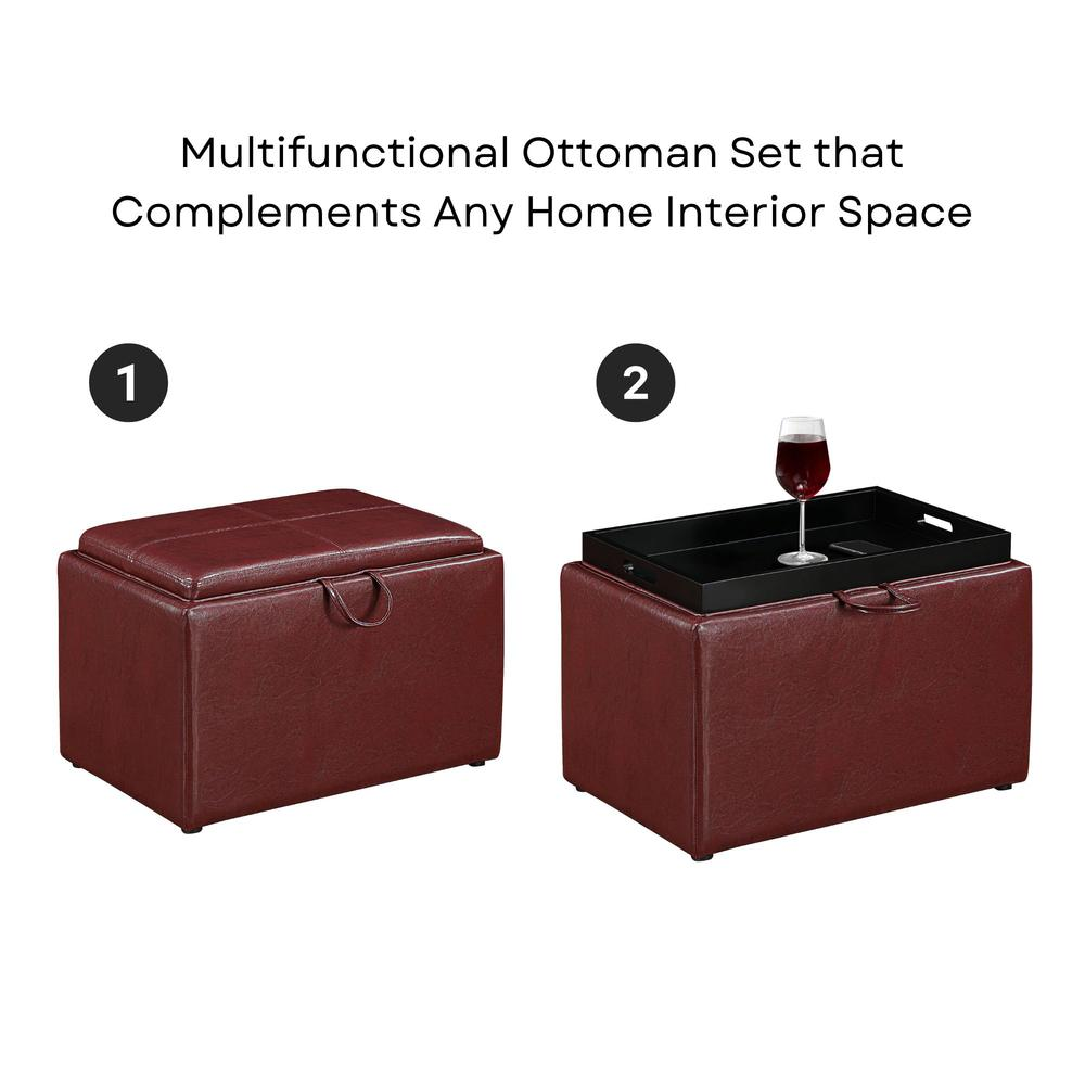Start2Finish Designs4Comfort accent storage ottoman with reversible tray, featuring a cushioned top and spacious interior for versatile storage.