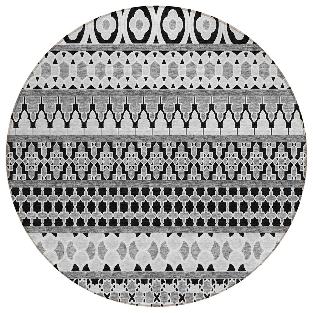 Start2Finish Chantille ACN726 black 8x8 rug with soft, plush texture and modern design, perfect for contemporary living spaces.