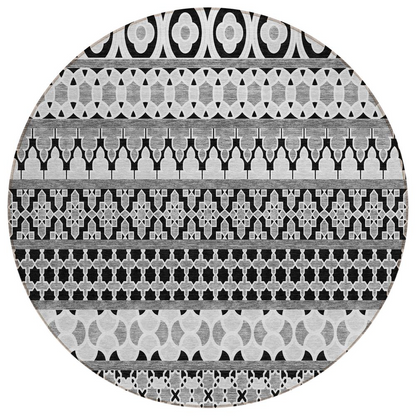 Start2Finish Chantille ACN726 black 8x8 rug with soft, plush texture and modern design, perfect for contemporary living spaces.