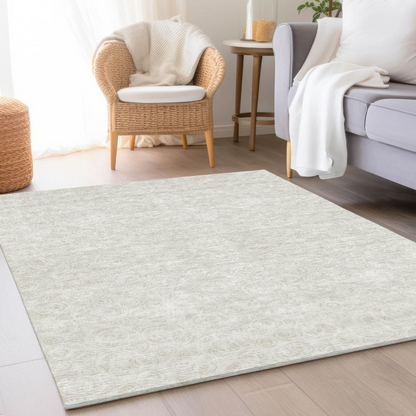Start2Finish Chantille ACN728 ivory rug, 10x14 feet, with intricate patterns and soft texture, suitable for living room or bedroom decor.
