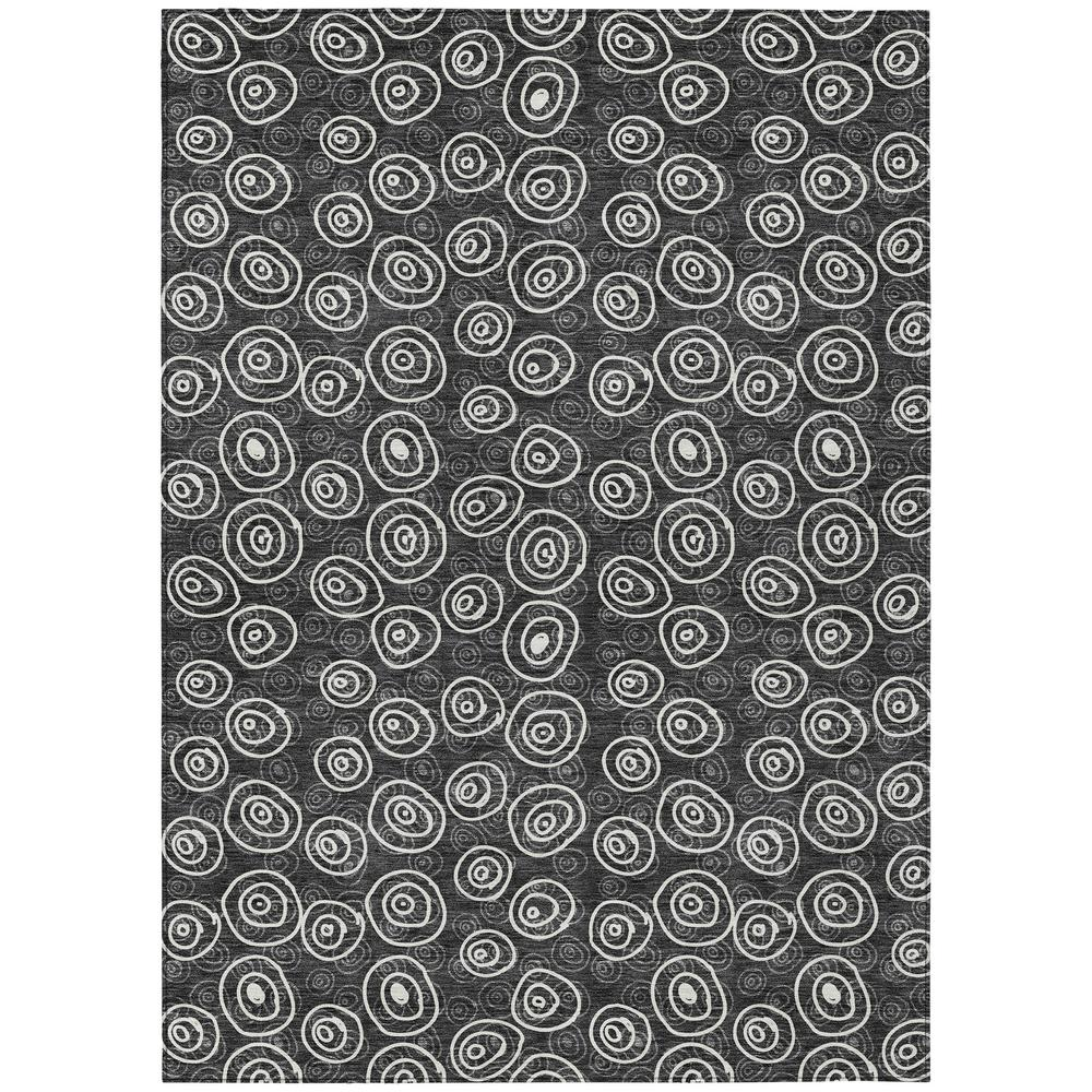 Start2Finish black Chantille ACN728 rug, 10x14 feet, showcasing soft fabric and elegant design in a spacious living room setting.