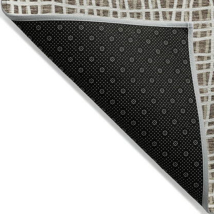 Start2Finish Chantille ACN729 brown rug, 10x14 feet, with intricate pattern and soft texture, suitable for living room or bedroom.