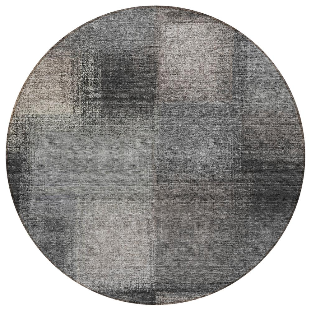 Gray Chantille ACN742 8x8 rug by Start2Finish, showing a textured fabric surface with intricate pattern details.