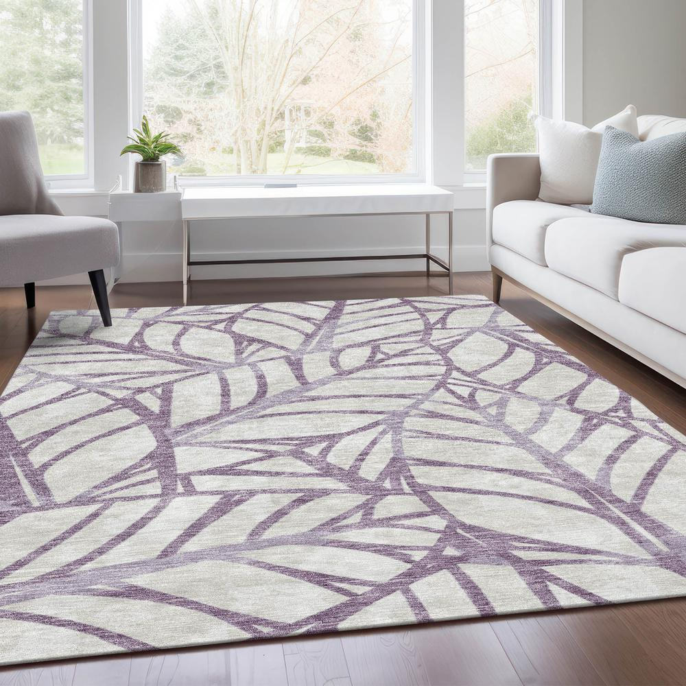 Start2Finish Chantille ACN741 purple rug, 9x12 feet, with intricate pattern and plush texture, ideal for living rooms and bedrooms.