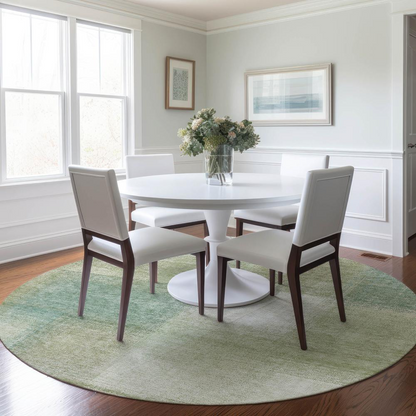 Start2Finish Chantille ACN742 green 8x8 rug with intricate pattern and plush texture, ideal for living rooms and cozy spaces.