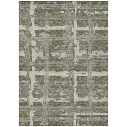 Start2Finish Chantille ACN745 green 9x12 rug with intricate pattern, soft texture, and lush pile, ideal for living room or bedroom decor.