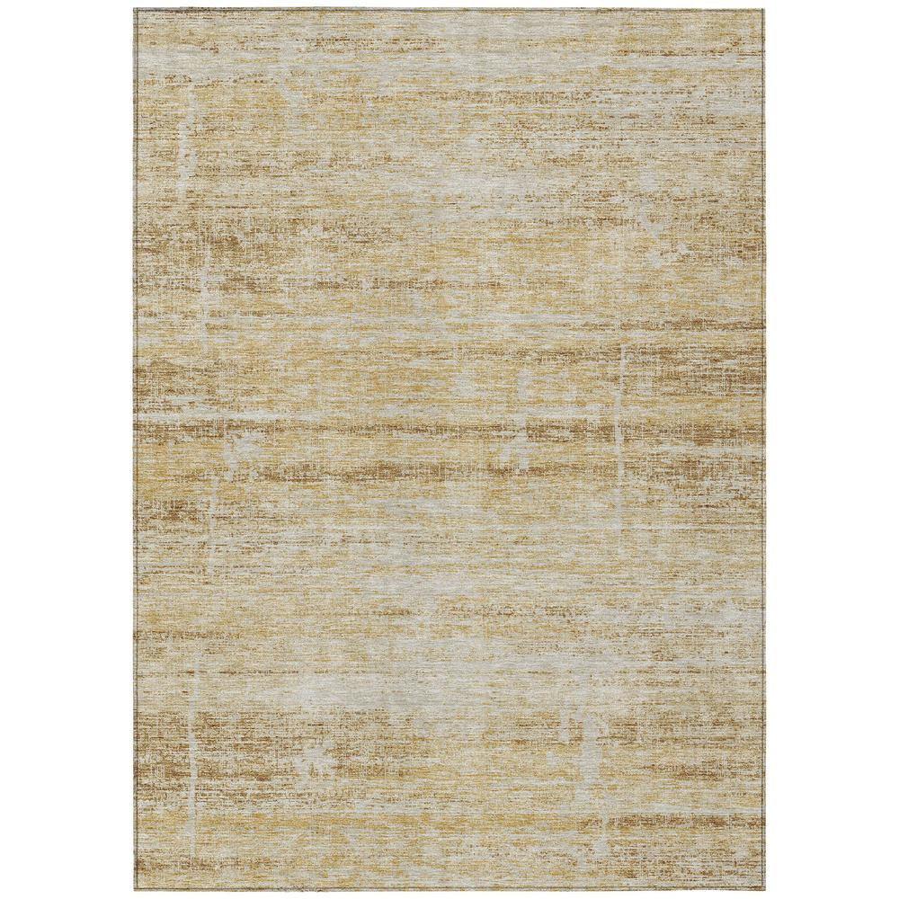 Start2Finish Chantille ACN747 gold 10x14 rug with intricate pattern and soft texture, ideal for living room or bedroom decor.