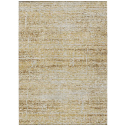 Start2Finish Chantille ACN747 gold 10x14 rug with intricate pattern and soft texture, ideal for living room or bedroom decor.