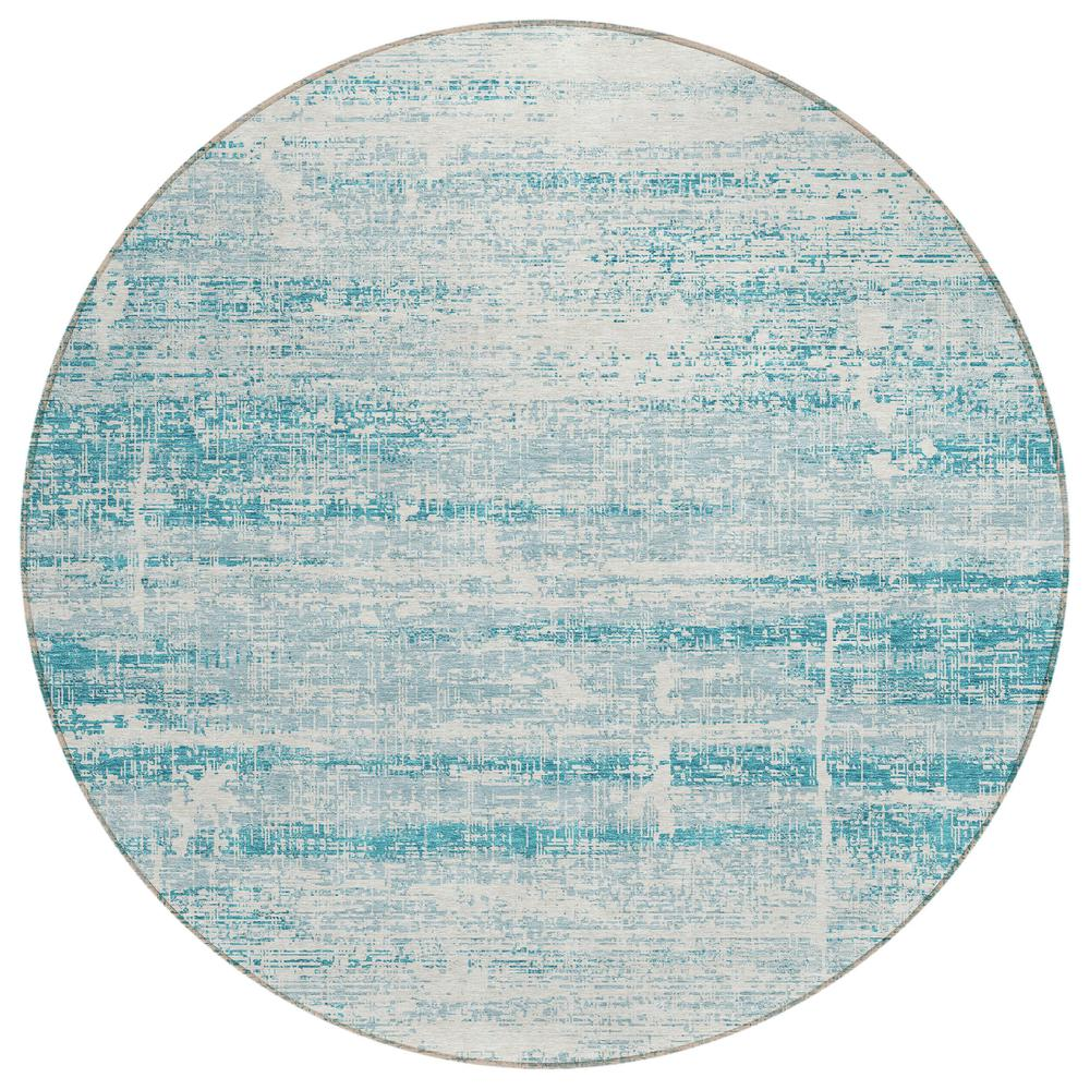 Start2Finish Chantille ACN747 teal 8x8 rug with intricate pattern, soft texture, and vibrant color for stylish floor decor.