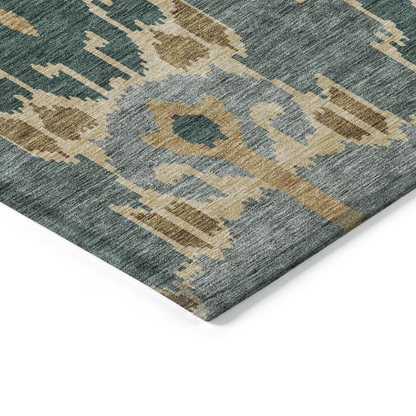 Start2Finish Chantille ACN748 green 5x7.6 rug with intricate pattern and soft texture, perfect for living room or bedroom decor