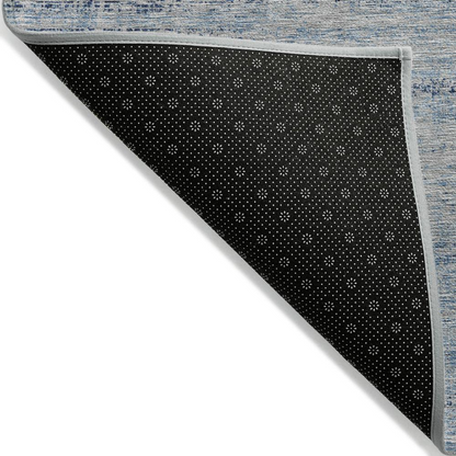 Start2Finish Chantille ACN747 blue 10x14 rug with intricate pattern and soft texture, suitable for living room or bedroom decor.