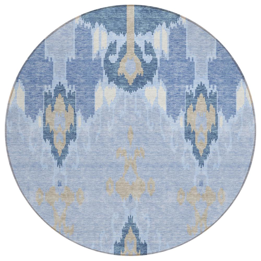Start2Finish Chantille ACN748 blue 8x8 rug with intricate pattern, soft texture, and decorative design for modern home decor.