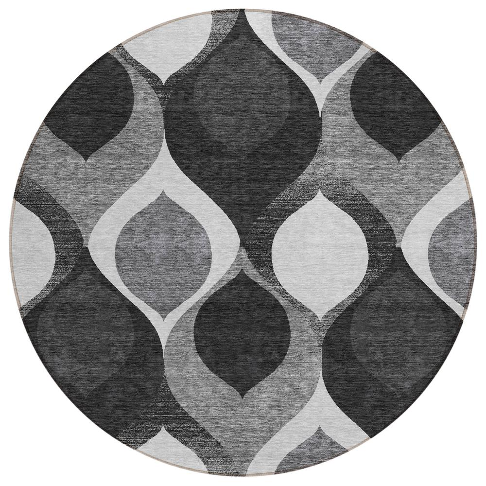 Start2Finish Chantille ACN749 black 8x8 rug with plush, textured fabric and modern design, perfect for living room or bedroom decor.