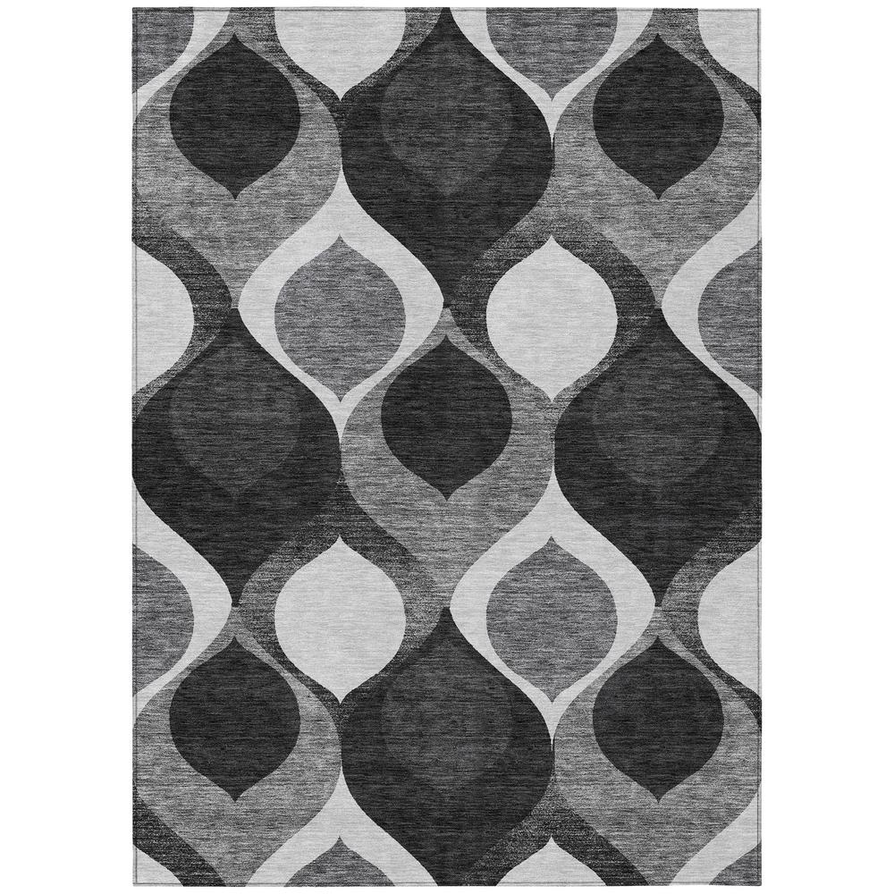 Start2Finish Chantille ACN749 black 10x14 rug with intricate pattern, soft texture, and plush pile, suitable for living rooms and bedrooms.