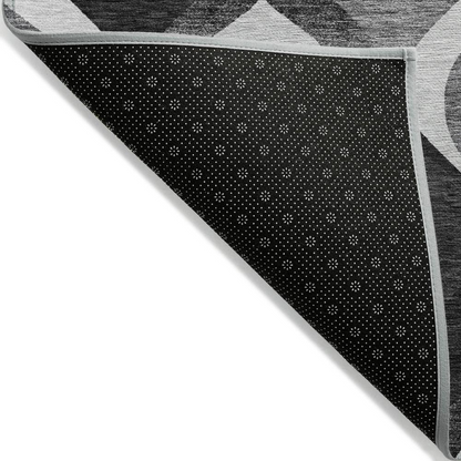Start2Finish Chantille ACN749 black 10x14 rug with intricate pattern and plush texture, ideal for living room or bedroom decor.