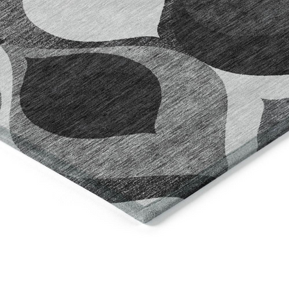 Start2Finish Chantille ACN749 black 10x14 rug with intricate pattern and plush texture, ideal for living room or bedroom decor.