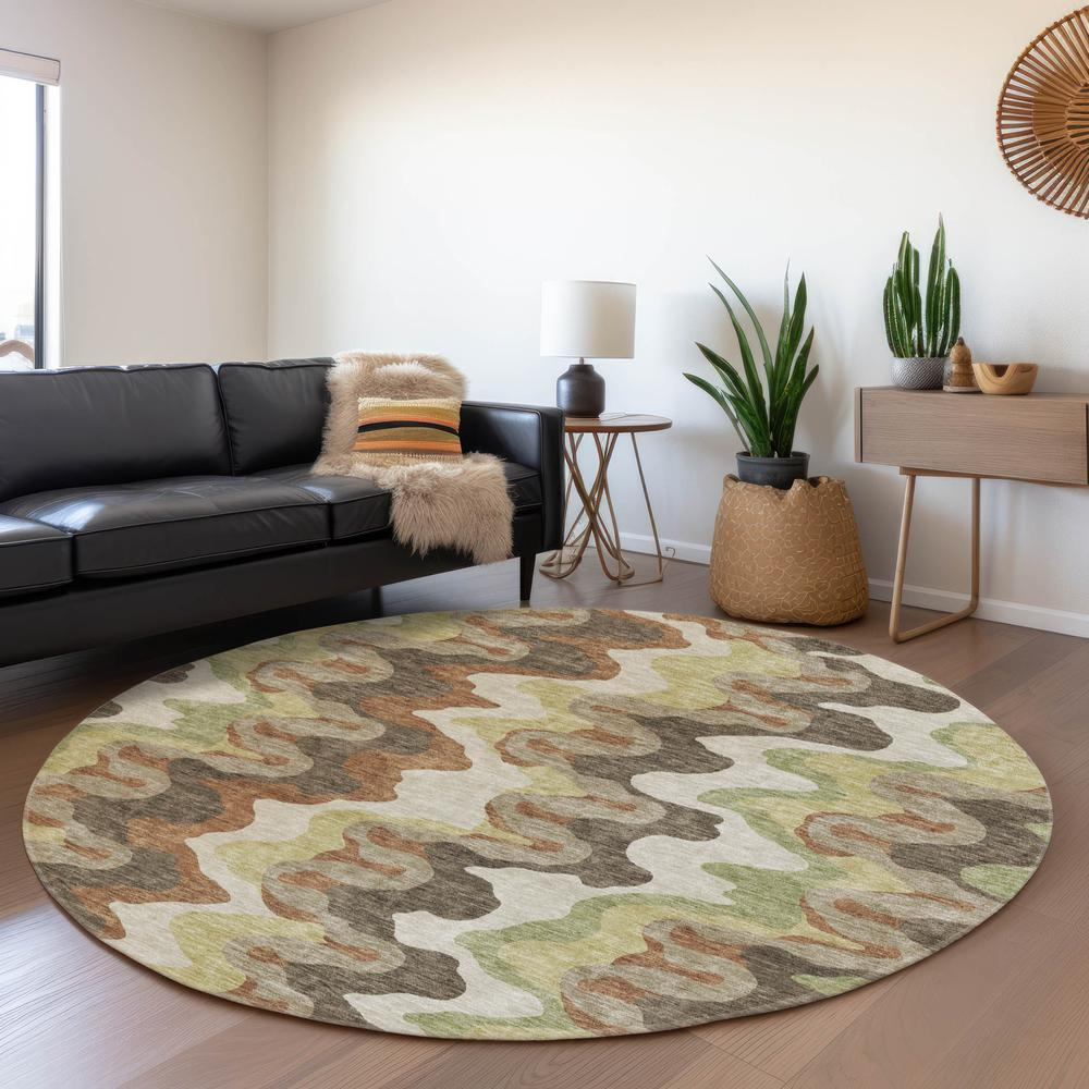 Start2Finish Chantille ACN750 brown 8x8 rug with soft, textured fabric and plush pile, perfect for living room or bedroom decor.