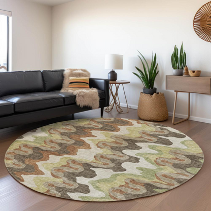 Start2Finish Chantille ACN750 brown 8x8 rug with soft, textured fabric and plush pile, perfect for living room or bedroom decor.