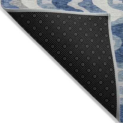 Start2Finish Chantille ACN750 blue 10x14 rug with intricate pattern, soft texture, and vibrant color for elegant home decor.
