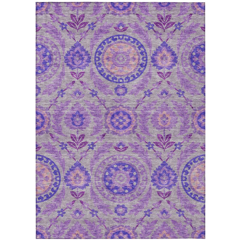 Start2Finish Chantille ACN751 purple 10x14 rug with intricate pattern, soft texture, and vibrant color, suitable for living room or bedroom.
