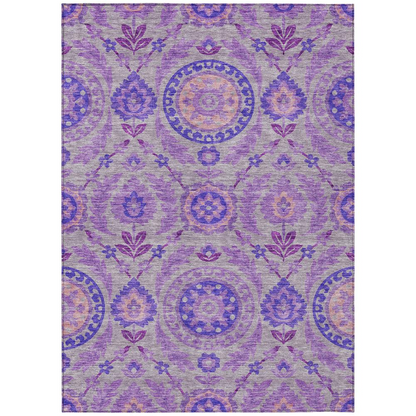 Start2Finish Chantille ACN751 purple 10x14 rug with intricate pattern, soft texture, and vibrant color, suitable for living room or bedroom.