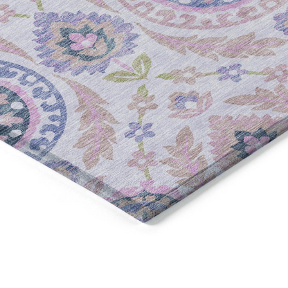 Start2Finish Chantille ACN751 Pink 10x14 rug with soft, plush texture and decorative pattern, perfect for living room or bedroom decor.