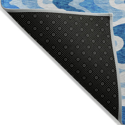 Start2Finish Chantille ACN750 blue 9x12 rug with intricate pattern, soft texture, and plush pile for stylish home decor.