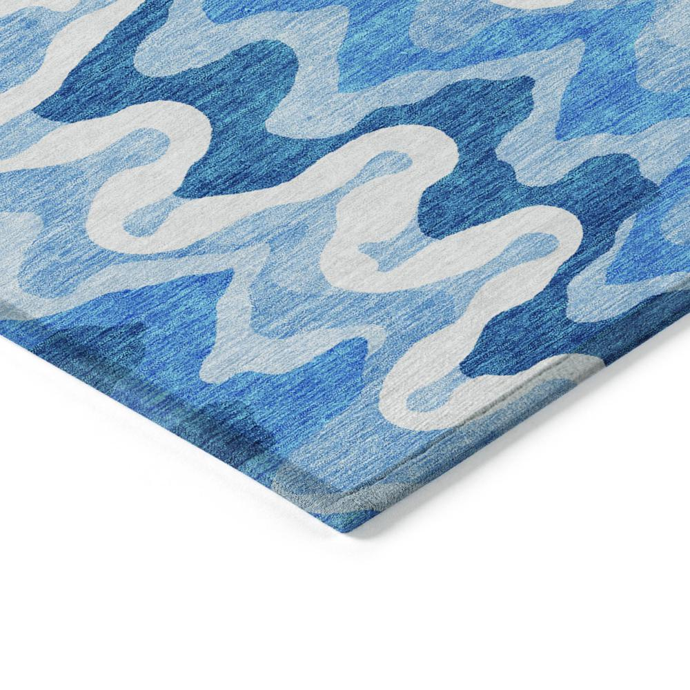 Start2Finish Chantille ACN750 blue 10x14 rug with intricate pattern, soft texture, and vibrant blue color on a neutral background.