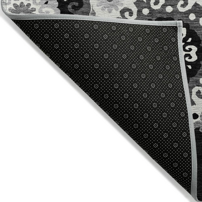 Start2Finish Chantille ACN763 black 9x12 rug with intricate pattern, soft texture, and durable weave for stylish home decor.